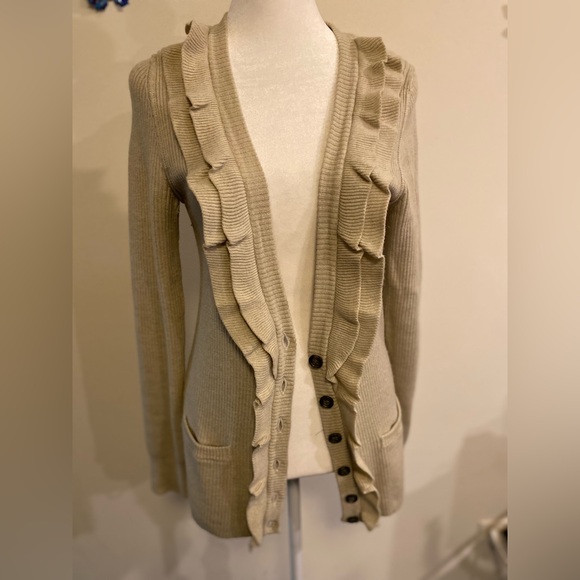 Banana Republic merino wool button down cream cardigan size - Picture 1 of 9